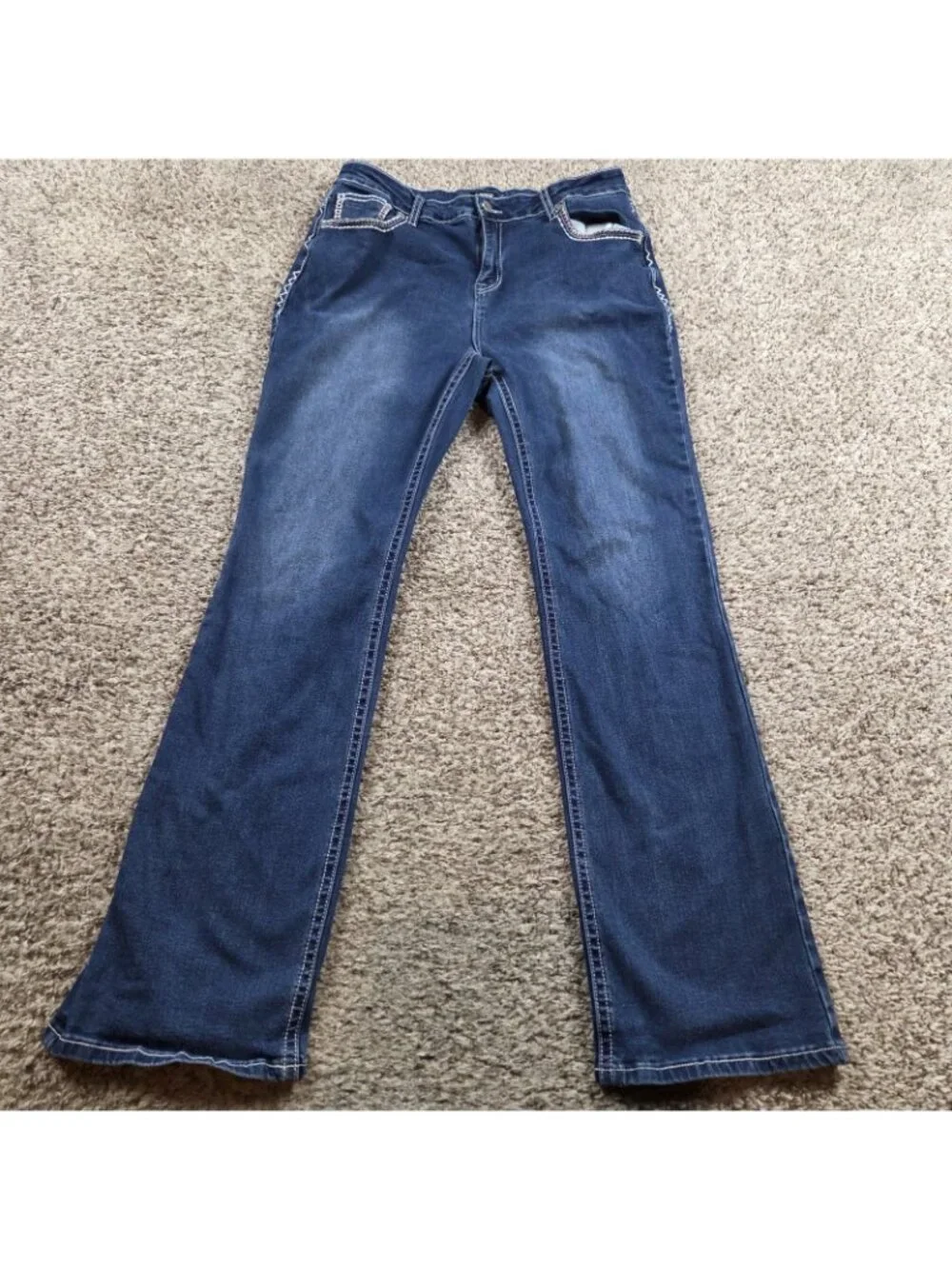Flamingals Jeans Womens 2XL Embroidery Pocket Bootcut Jeans Cowgirl